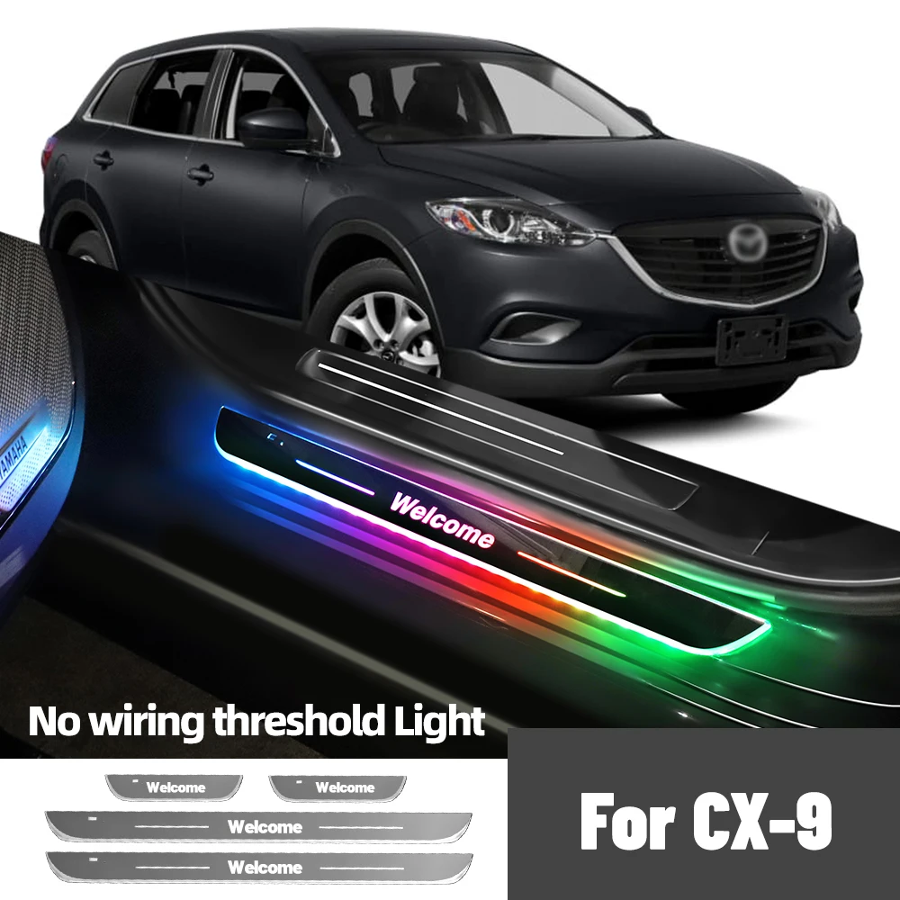 

For Mazda CX-9 CX9 CX 9 TB TC 2006-2023 Car Door Sill Light Customized Logo LED Welcome Threshold Pedal Lamp Accessories