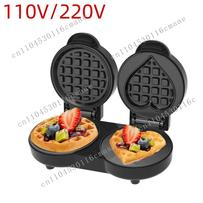 Double Plate Waffle Maker Multifunctional Round Heart Mini Sandwich Maker Baker