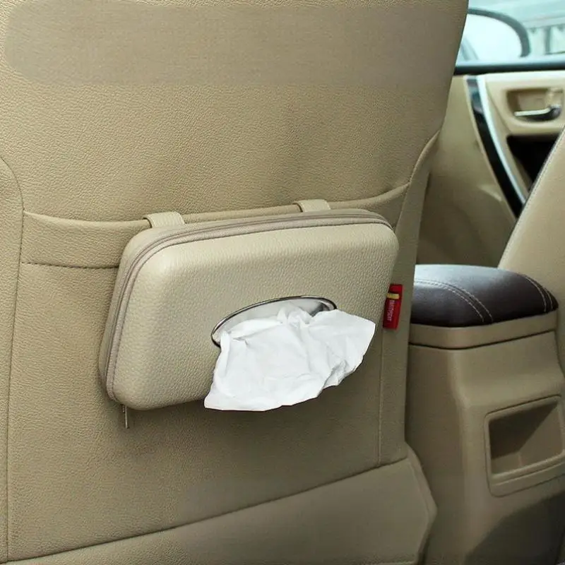 

Автомобильный солнцезащитный козырек и ящик для салфеток 2-в-1 — подвесной дизайн для спинки сиденья и подлокотника, аксессуар для автоматического хранения и организации