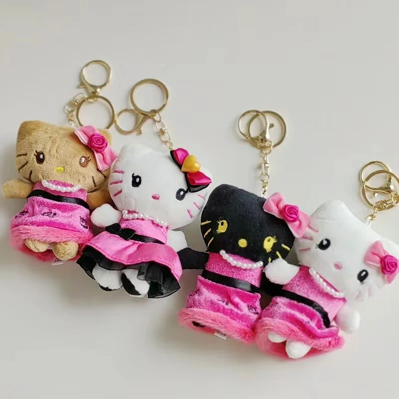 

Hello Kitty Plush Keychain Doll Toys Kawaii Hawaiian KT Cat Backpack Cute Small Pendant Girls Children Birthday Gift