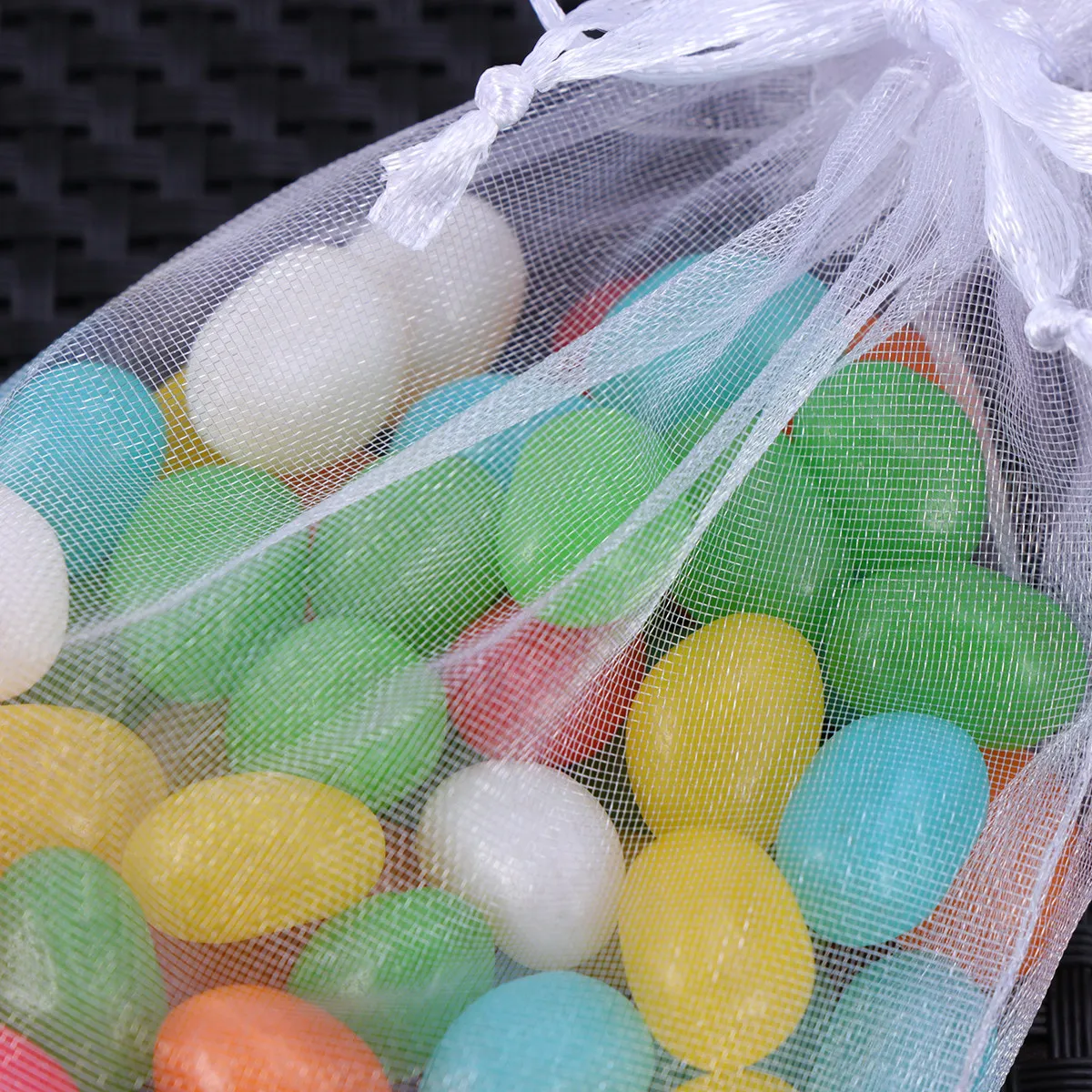 

100 шт. Изысканные подарочные мешочки из органзы 9x12 см с завязками, легкие и компактные, для свадеб, детских праздников, украшений, косметики