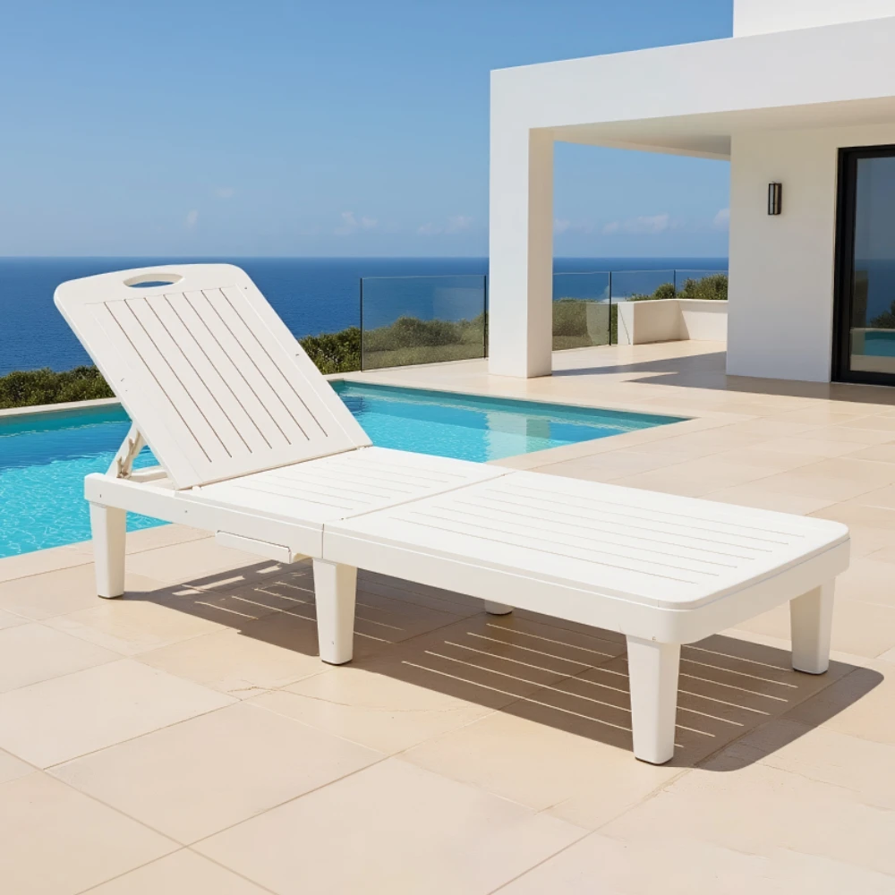 

Multipurpose Folding Plastic Sun Lounger - Garden Poolside Beach Outdoor Chairpromote sales