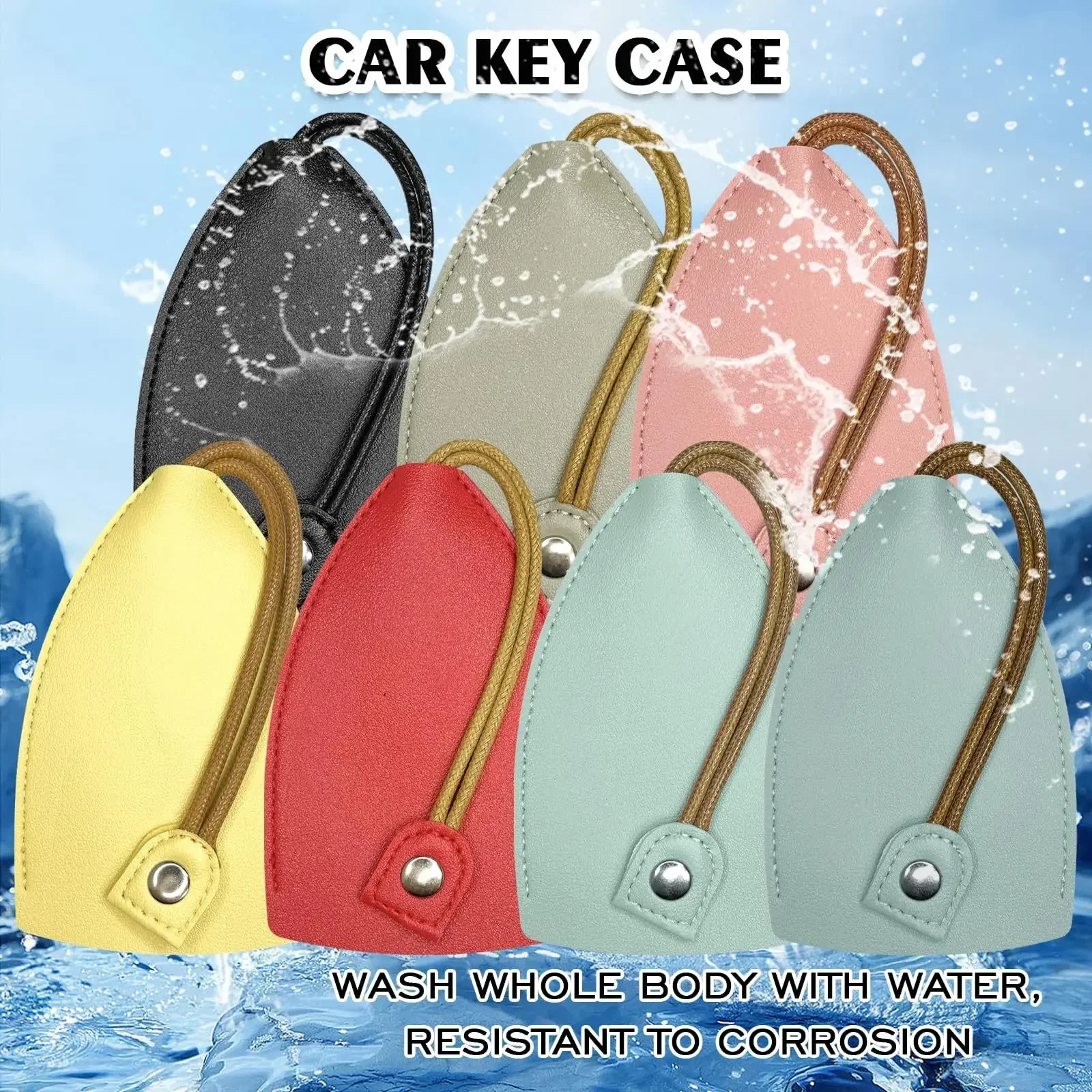 Pull Out Key Case Solid Color PU Leather Key Wallets Housekeepers Car Key Holder Case Leather Bag For Keys view 5