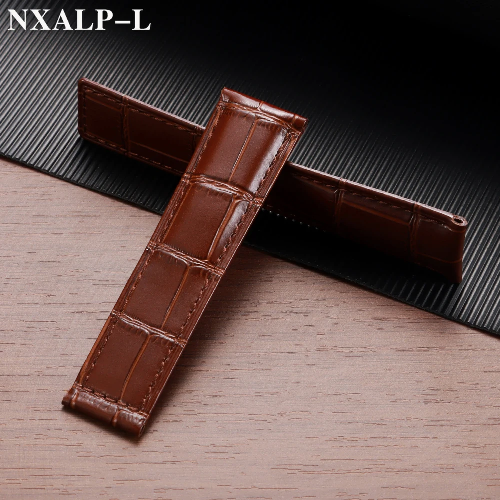 Pulseira de couro genuíno 20mm 22mm 24mm para tag heuer carrera monaco pulseira de relógio de bambu estampado acessórios masculinos