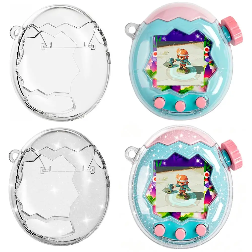 Clear PC Protective Case For Tamagotchi Paradise Digital Pet Console Transparent Glitter Cover Full Body Protector Shell Kid Toy