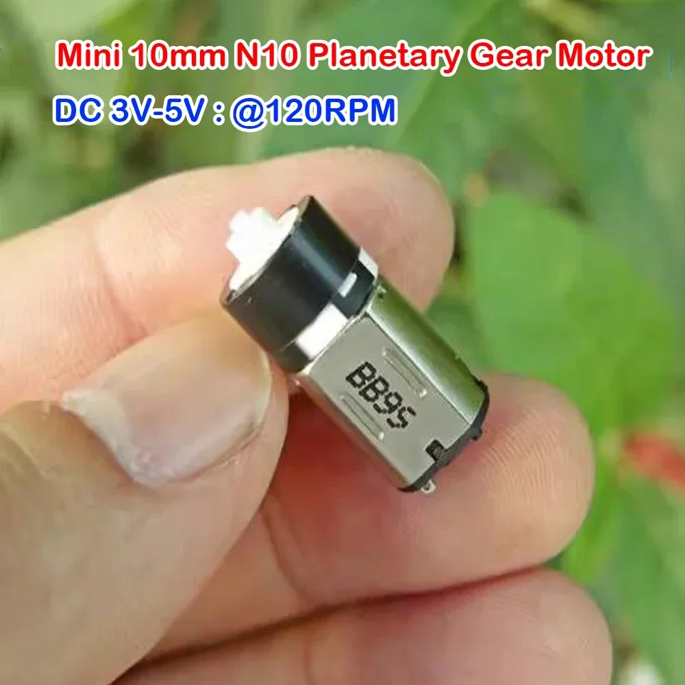 Precisão mini motor m10 micro 10mm motor de engrenagem planetária eixo transversal redutor de velocidade lenta dc 3v-5v 120rpm para fechadura eletrônica