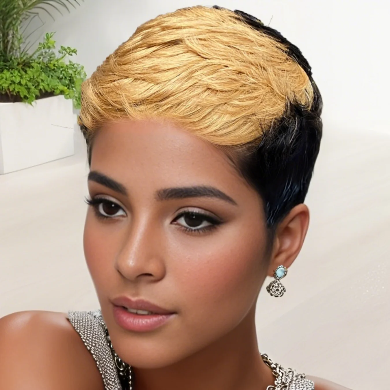 

Короткий многослойный парик с стрижкой пикси, парики из натуральных волос, бразильские парики из волос Реми, полностью машинные парики для женщин