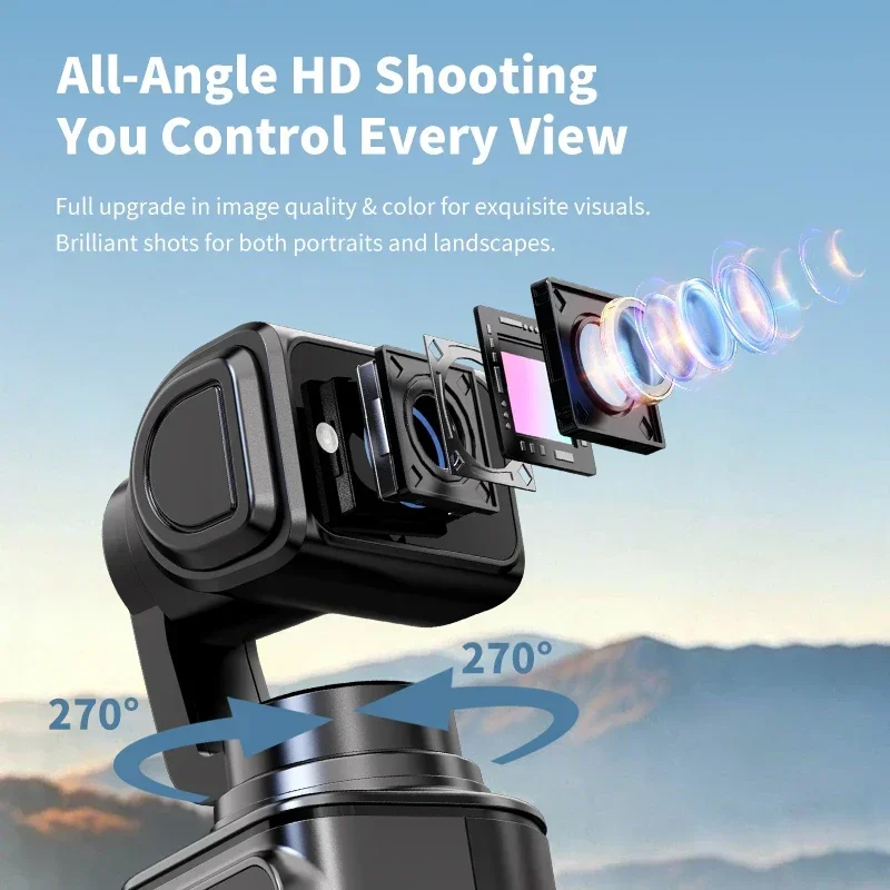 Lenovo HD Pocket Cam 1080P Handheld Action Vlog Cam Dual Fill‑Light WIFI OTG Transfer Camcorder for Daily Travel Self Shooting