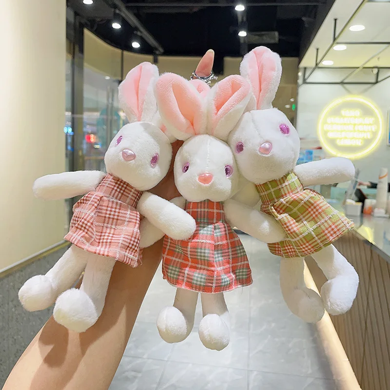 

Ins Popular Plush Stuffed Pendant Kawaii Rabbit Doll Couple Backpack Decoration Keychain Children's Birthday Party Gift