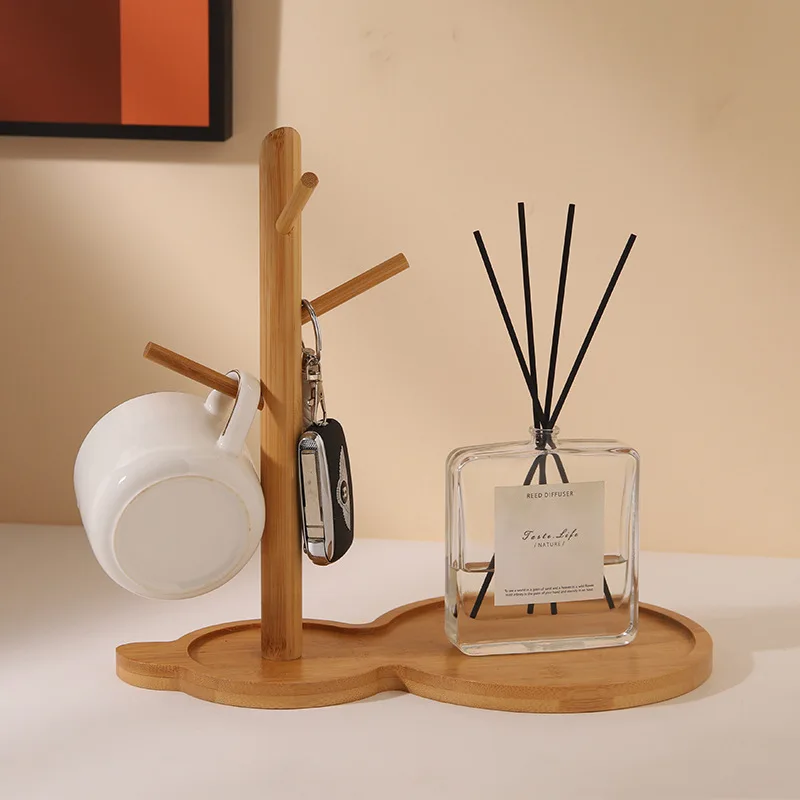 creative-wooden-gourd-key-storage-rack-cup-holder-draining-rack-real-wood-desktop-placement-shelf-home-personal-cleaning-tools