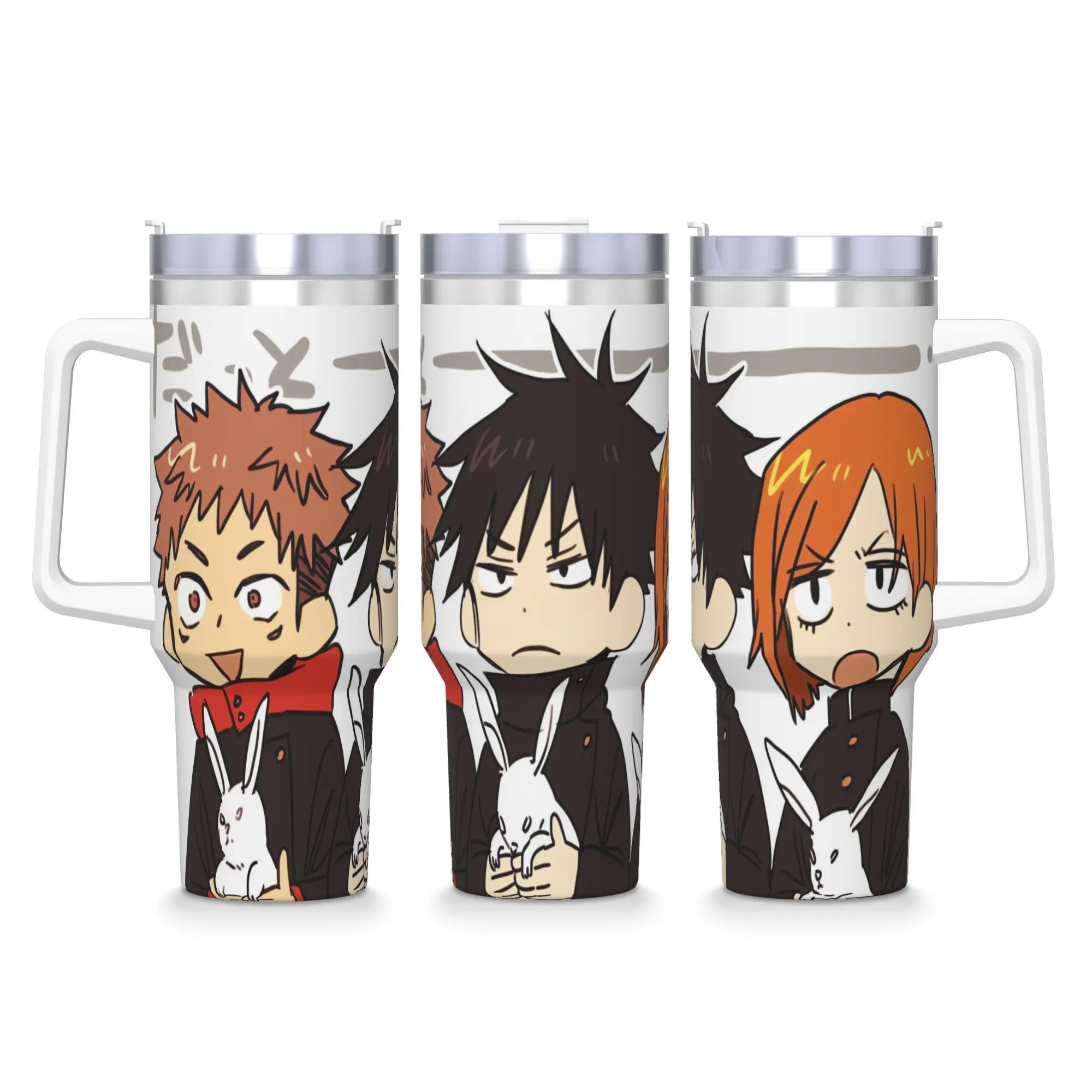 Anime Juju Characters Stainless Steel Tumbler  Beach Car Mugs 40oz Thermal Cups Insulated Hot Drinks Milk Tea Water Bottle