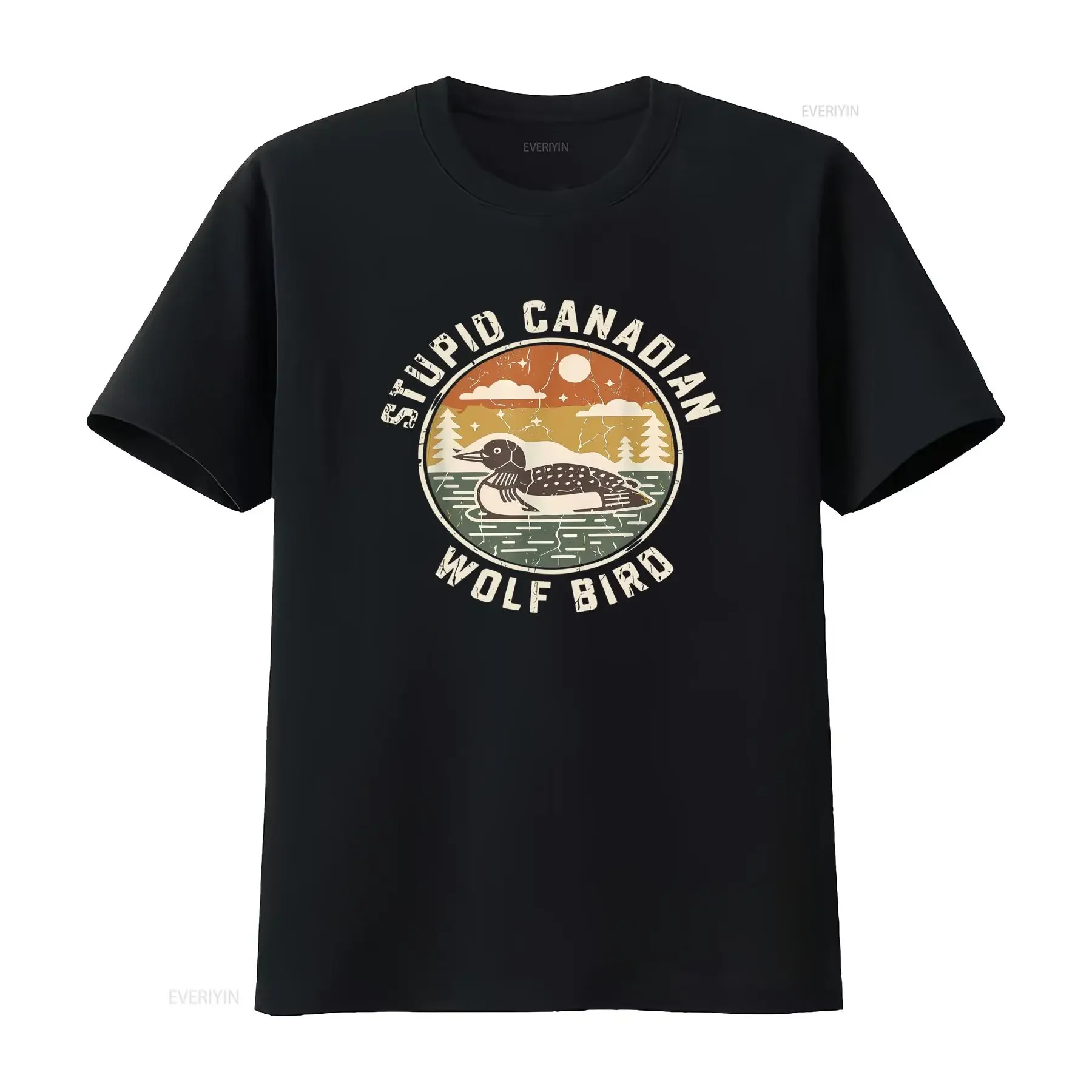 Dummer kanadischer Wolf Vogel Habichtsv?gel Lachm?we Humor Lustiges T Shirt vintage Washed Breathable Slightly Unisex Stylish