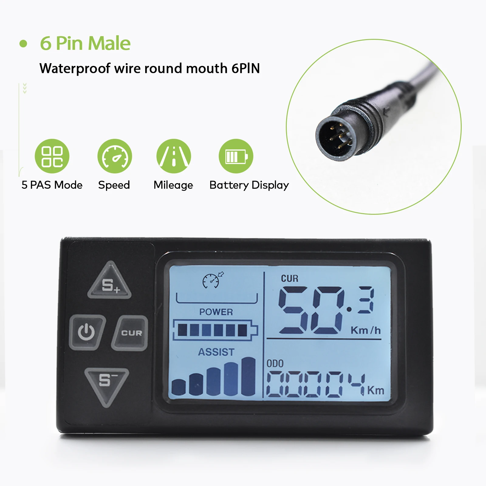 【UART2】 Elektrische fietsdisplay Scooteraccessoires Scooterdisplay Fietscomputer LCD-scherm Fiets Snelheidsmeter