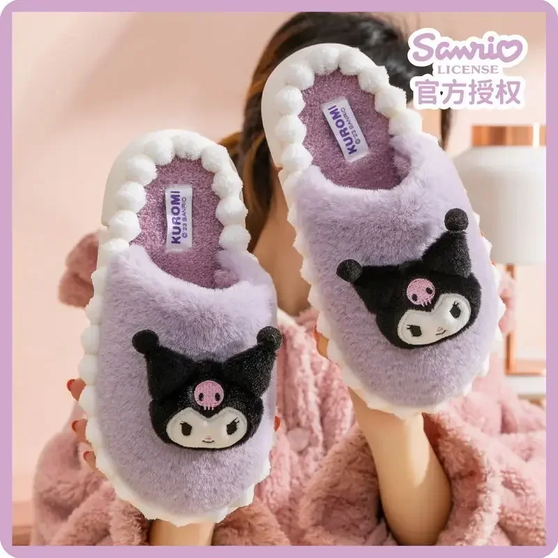 Hallo Kitty Cinnamoroll Katoenen Slippers Voor Kinderen Winter Warme Ouder-Kind Bovenkleding Schattige Kuromi Mijn Melodie Slippers