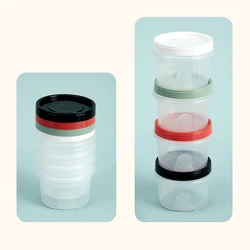 5pcs 500ml Food Storage Containers Kitchen Accessories PP Plastic Refrigerator Fresh-keeping Box Round with Lid Jar