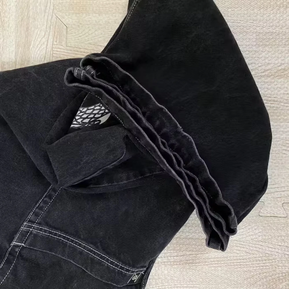 2024 new first release Ssangyong wide-leg jeans for men and women printed loose street retro y2k for jean high waisted jeans