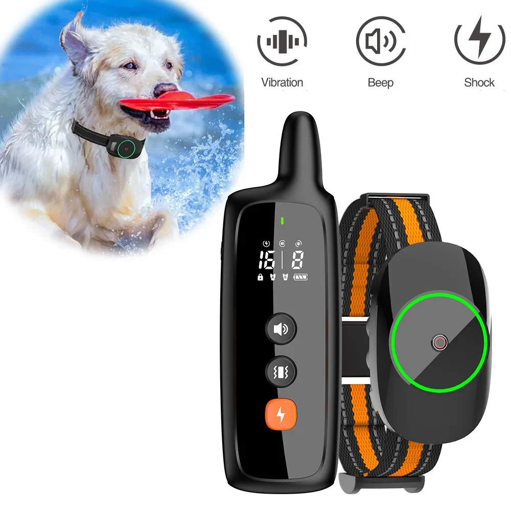 

500M Electric Dog Training Device Bark Stop Collar for Dogs Color Screen Shock Anti-barking Collar IP67 Waterproof Pet Supplies