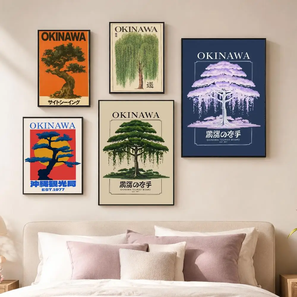 Design O-Okinawa Retro Japanese Travel Poster Vintage PP Paper Wall Art Home Decor Print for Bedroom Living Room Aesthetic Gift