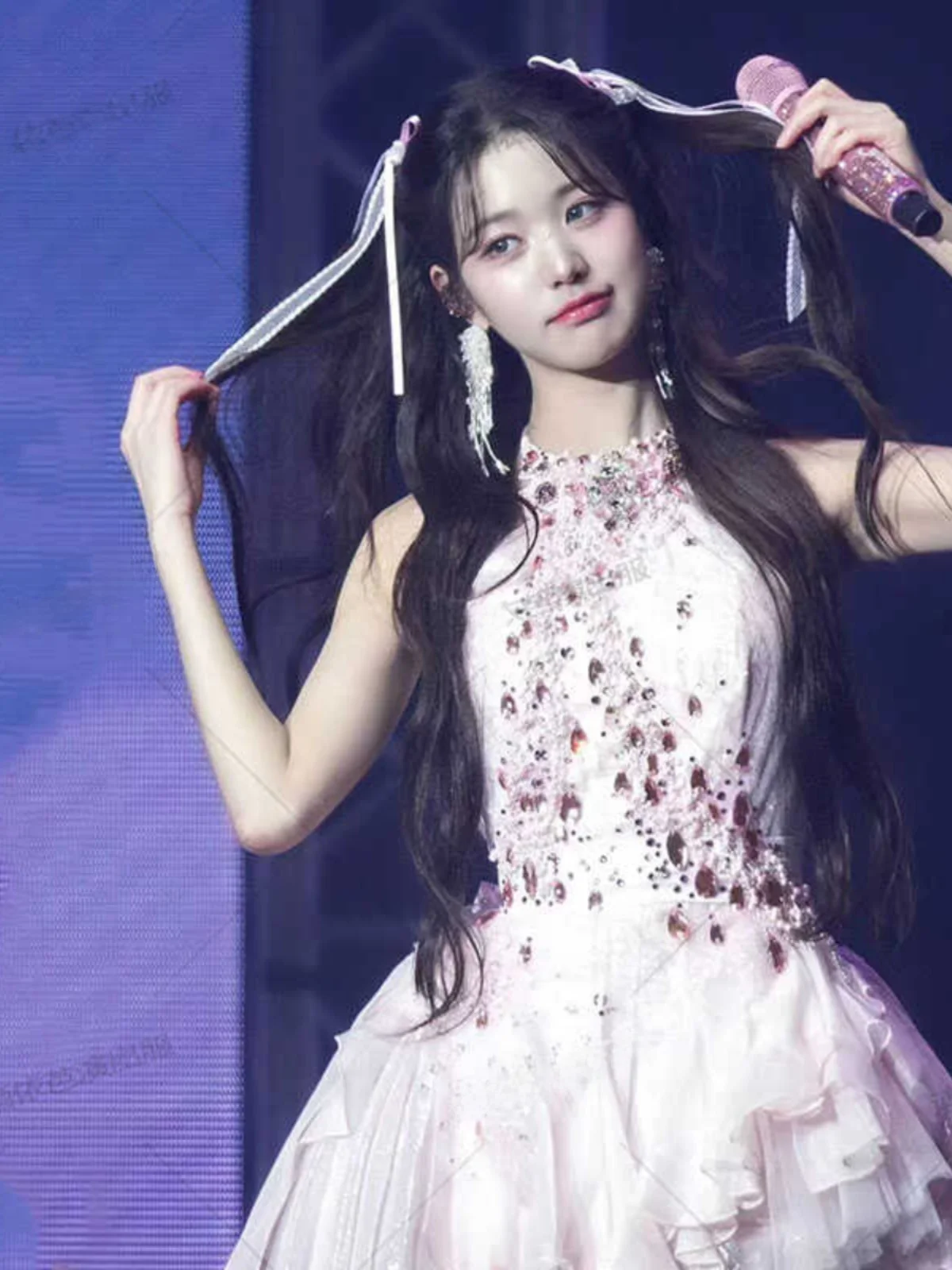 

Pink Performance Costume Jazz Dance Outfit for Fem ups Idol Theme Stage Costume Chinese Brand Polyester Material