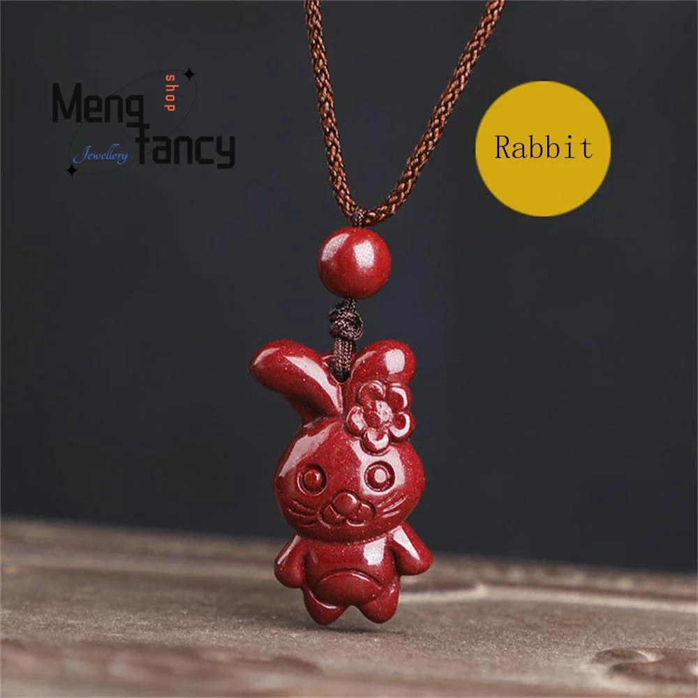 

Natural Cinnabar Chinese Zodiac Pendant Retro Exquisite Mascots Fashion Jewelry Best Selling High-grade Holiday Gift Handicraft