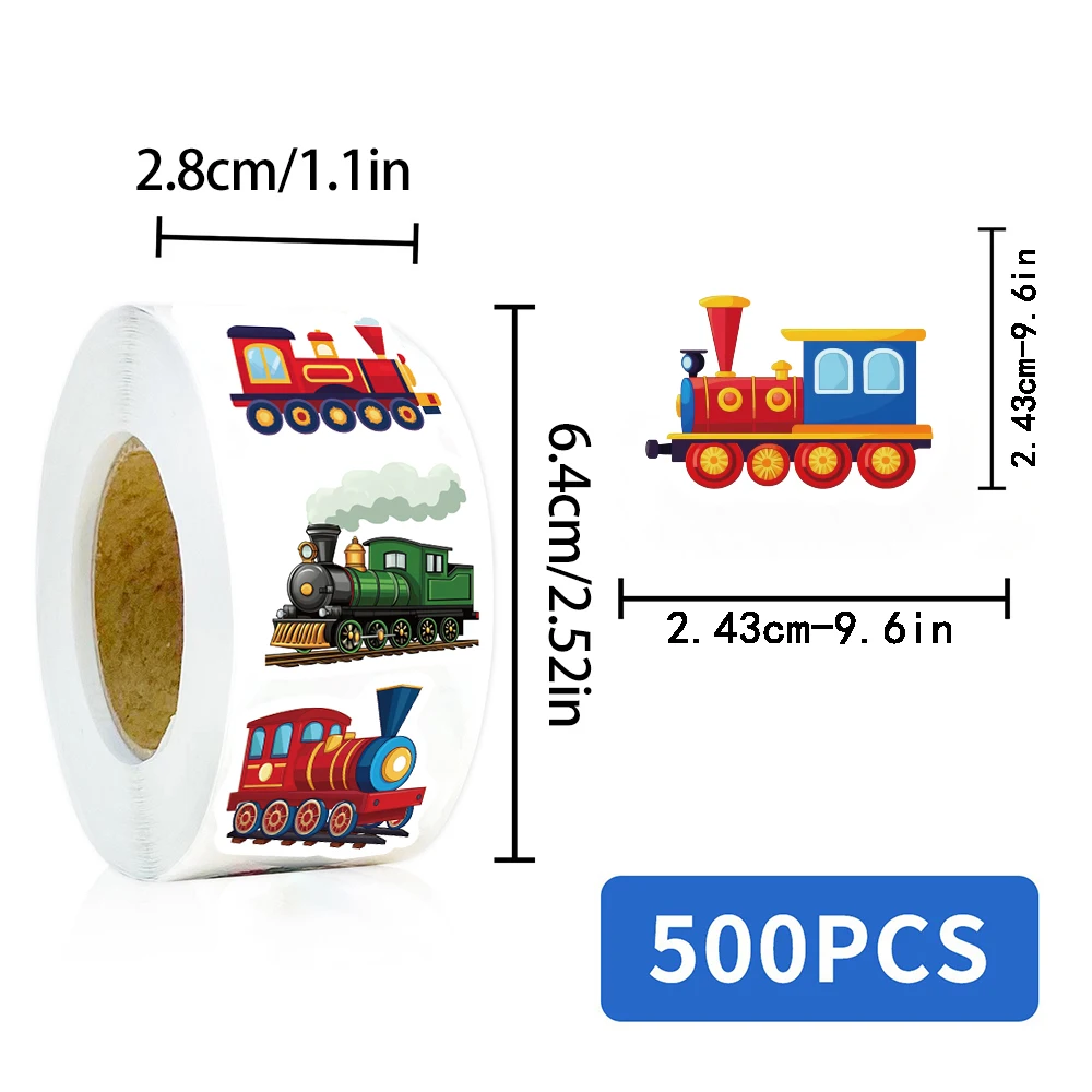 500Pcs/Roll Stickers Train Roll Bicycle Harajuku Skateboard Harajuku Creative Skateboard Fashion Aesthetic Phone Sticker