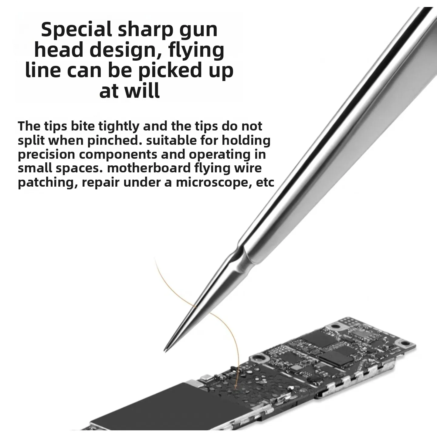 Original JZD High Precision Stainless Steel Tweezers Laboratory Clamp Non Magnetic Hardened Pointed End Cell Phone Repair Tool