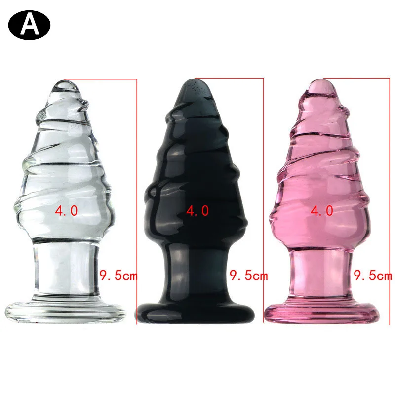 Czarna szklana spiralna wtyczka analna dla par Erotyczna szklana wtyczka do butów Kobieta Mężczyźni Seks zabawki dla dorosłych Dylator analny G Spot Anus Ass Plug