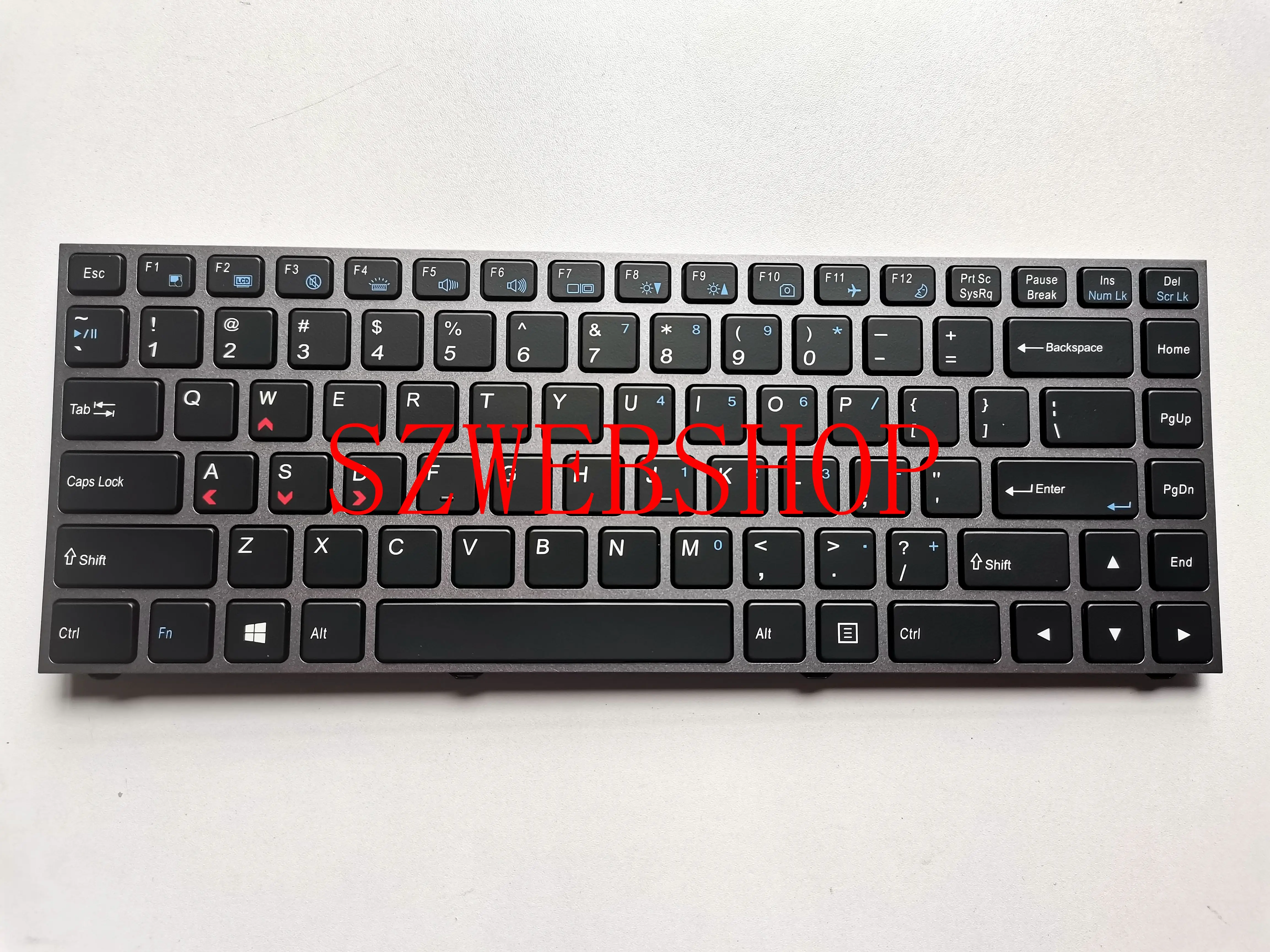 US English Laptop Keyboard For Clevo P640 P640RF P641RF P640RE P640HK1 P641HK1 P641HJ, Sager NP8640 Backlit Silver