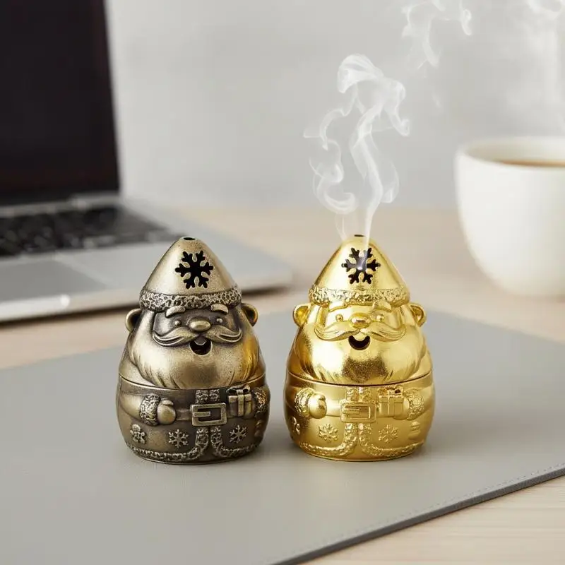 Metall-Weihnachtsmann-Räuchergefäß mit Hohlschneeflocken-Design Perfekt – Detail 18
