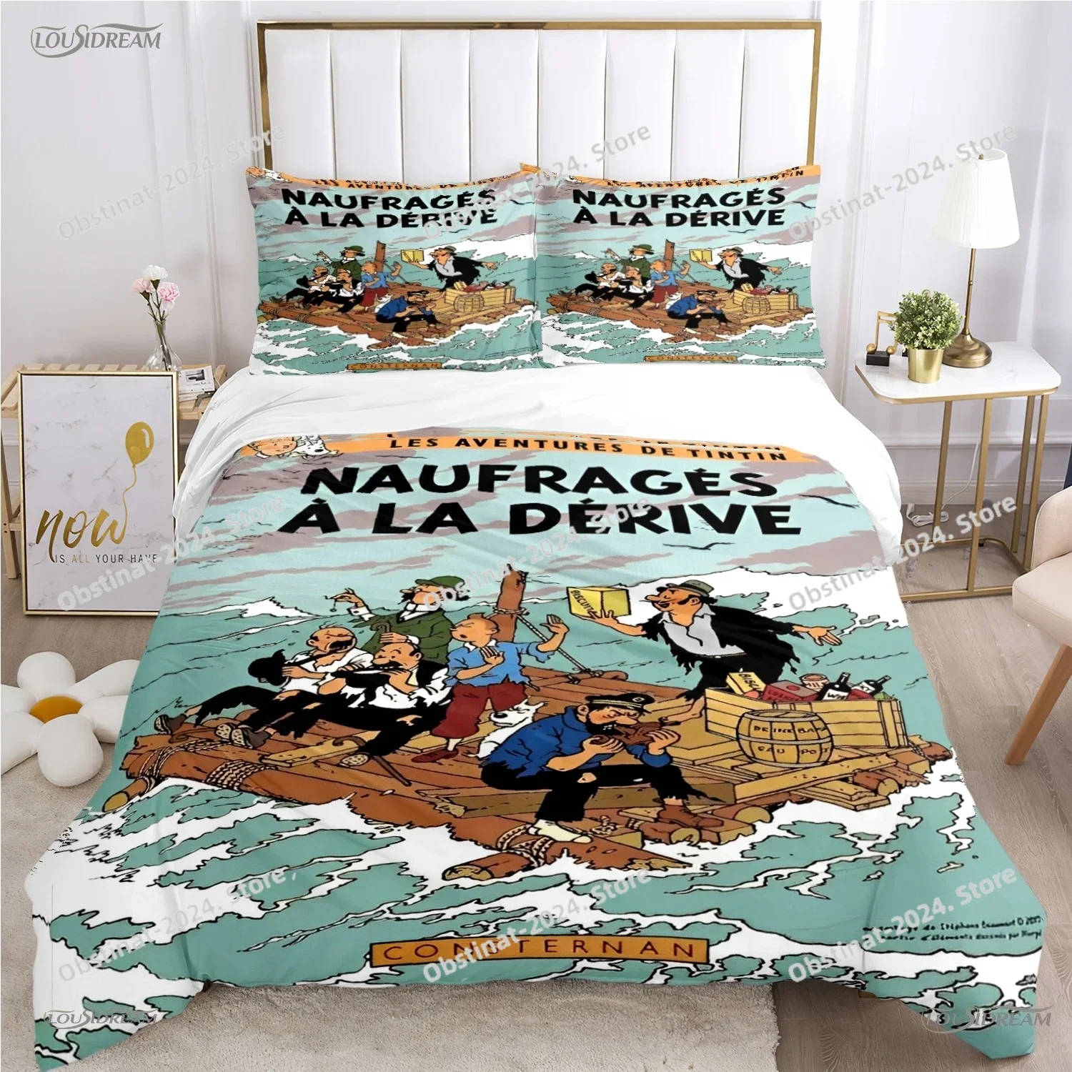 

Cute T-Tintines All Season Duvet Cover Cartoon Funny Bedding Sets Soft Quilt Cover and Pillowcases Teen SingleDoubleQueenKing