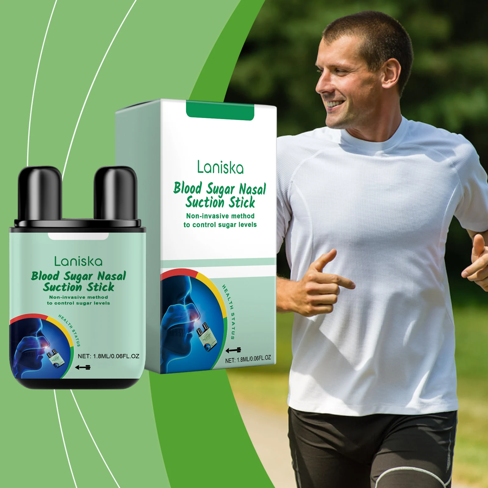 1/2/3 قطعة التحكم في مرض السكري جهاز الاستنشاق الأنفي التوازن الجلوكوز في الدم تحفيز الأنسولين مستقرة تحديث الصحوة انخفاض السكر في الدم الرعاية