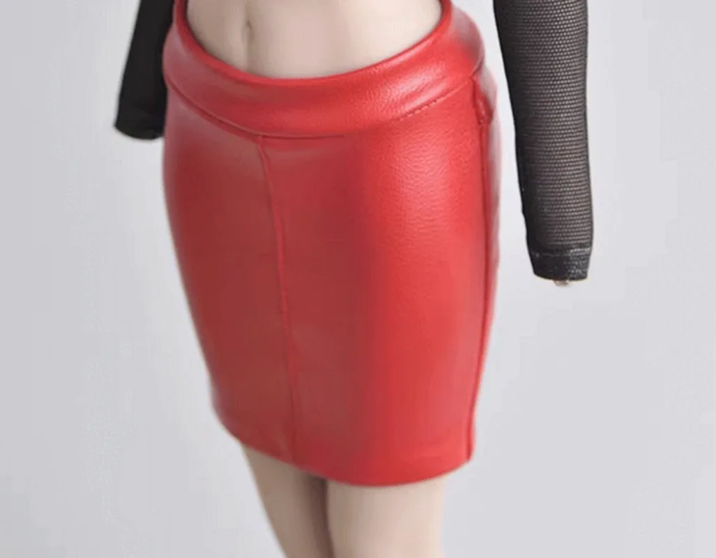 1/6 half length skirt  tight fitting leather  for 12'' Female doll