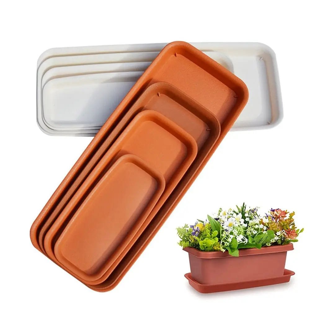 1Pcs Flower Pot Plant Saucer Drip Trays Plastic Tray Saucers Indoor Outdoor Flower Pot Rectangle Garden Supplies