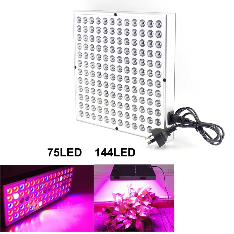 75LED 144 LED Plants Grow Panel light Full Spectrum planter cultivo Phyto Lamp Indoor for Greenhouse grow box tent room