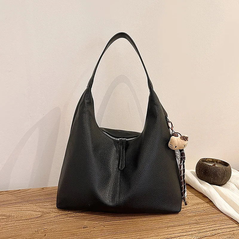 محفظة كلاسيكية تحت الإبط لخريف 2025 للنساء، حقيبة كتف متعددة الاتجاهات من الجلد الطبيعي، حقيبة يد أنيقة كلاسيكية للعمل #4