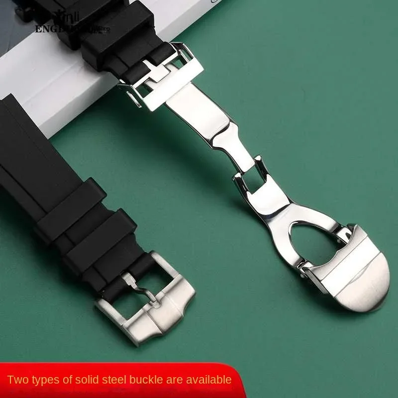 Convex Interface Silicone Watch Strap For Tudor Pelagos Tomahawk Series 25500 25600 Waterproof Rubber Watch Band Soft Black