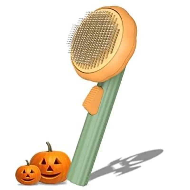 

Pumpkin Pet Brush, Self Cleaning Cat Brush with Hair Release for Shedding and Grooming, Deep Cleaning Cat Brushes for Cats Dogs