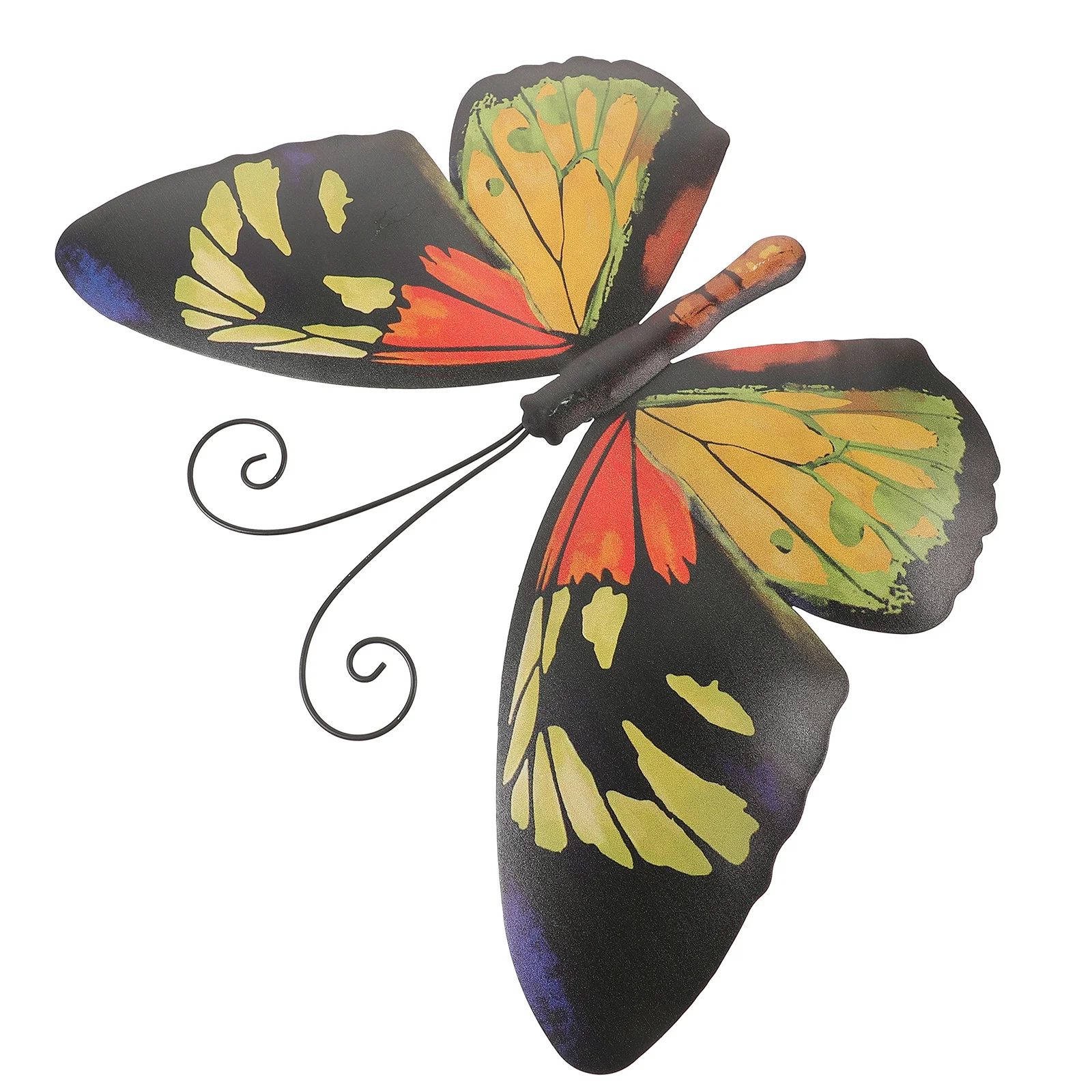 فراشة معدنية جدار الفن ديكور حديد متين في الهواء الطلق معلقة النحت حديقة الديكور مشرق ملون فراشة كبيرة #3