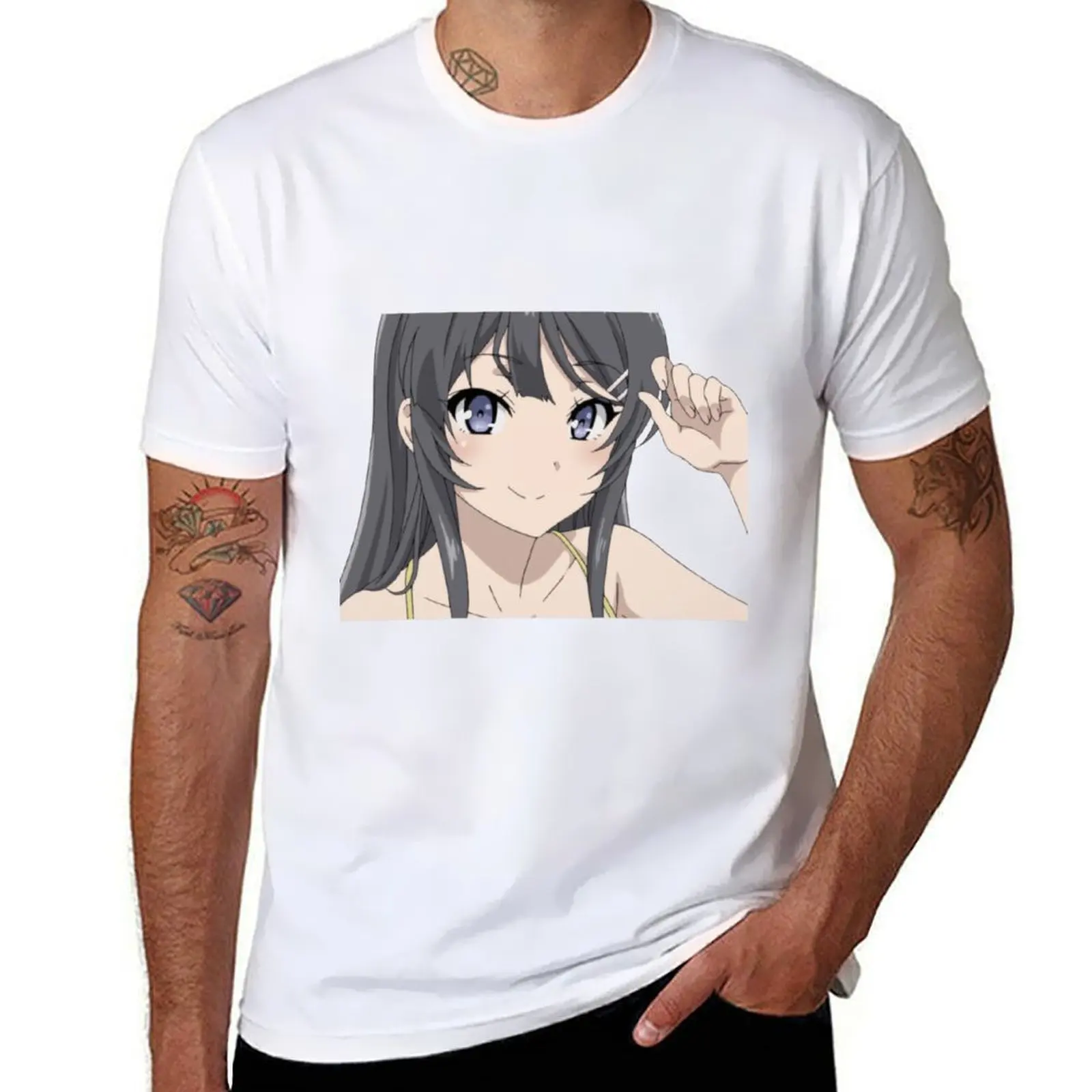 

Mai Sakurajima - RASCAL DOES NOT DREAM OF BUNNY GIRL SENPAI T-Shirt t shirts for man graphic funny cotton tshirt 100% T-Shirt