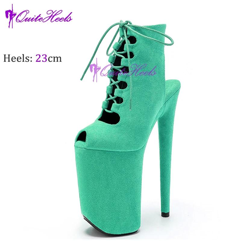 New Luminous 23CM/9Inch Gladiator Women Ankle Boots Sexy Fetish Exotic Stripper Heels Platform  Pole Dance Roman Shoes