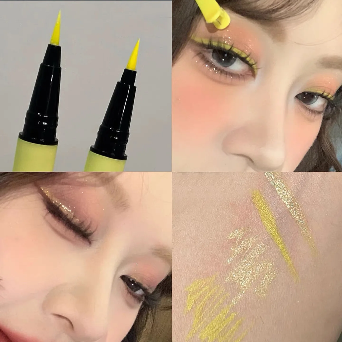 Double Head Pearlescent Matte Colorful Eyeliner Lying Silkworm Pen Waterproof Lasting Yellow Blue Eye Makeup Nature Eye Liner