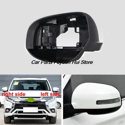 For Mitsubishi Outlander 2013-2018 Car Accessories Side Mirror Housing Frame Glass Surround Holder Trim No Camera Hole