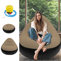 Portable Inflatable Sofa Large Lazy Inflatable Sofa Chairs Comfortable Blow Up Air Chair for Living Room Outdoor Travel Camping