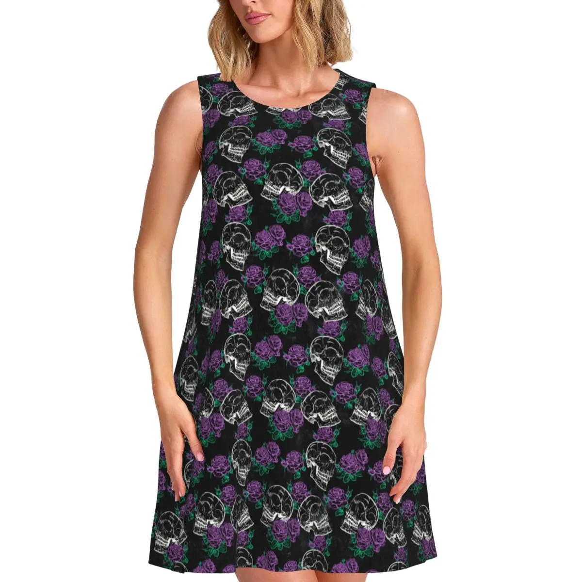 Halloween Mexican Day Of The Dead Tank Dress Trendy Sugar Skull Street Fashion Dresses Elegant Dress Hot Womens Pattern Clothes