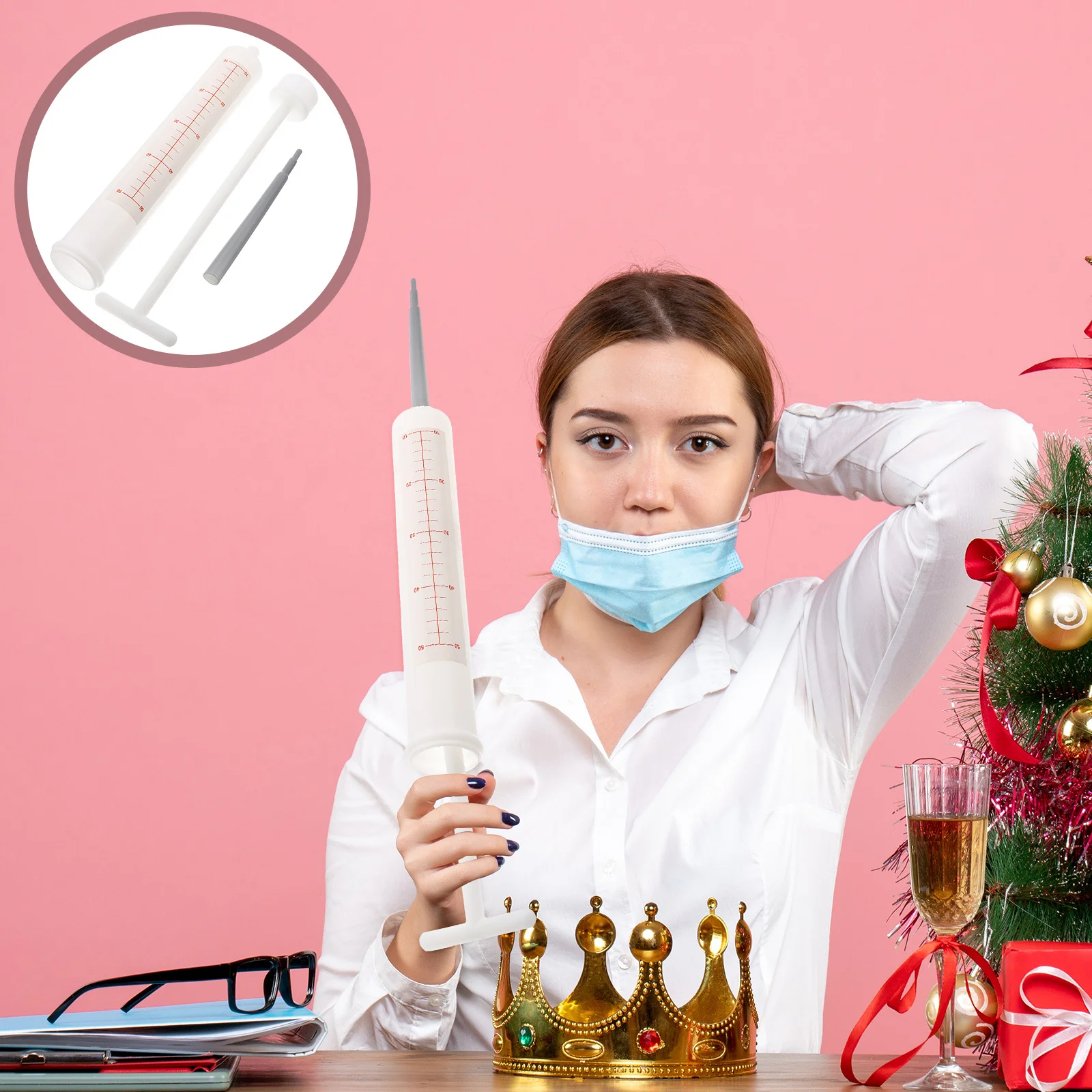 

Oversized Syringe Prop Doctor Nurse Theme Costume Party Masquerade Accessory Fake Medical Injector for Graduation Celebration