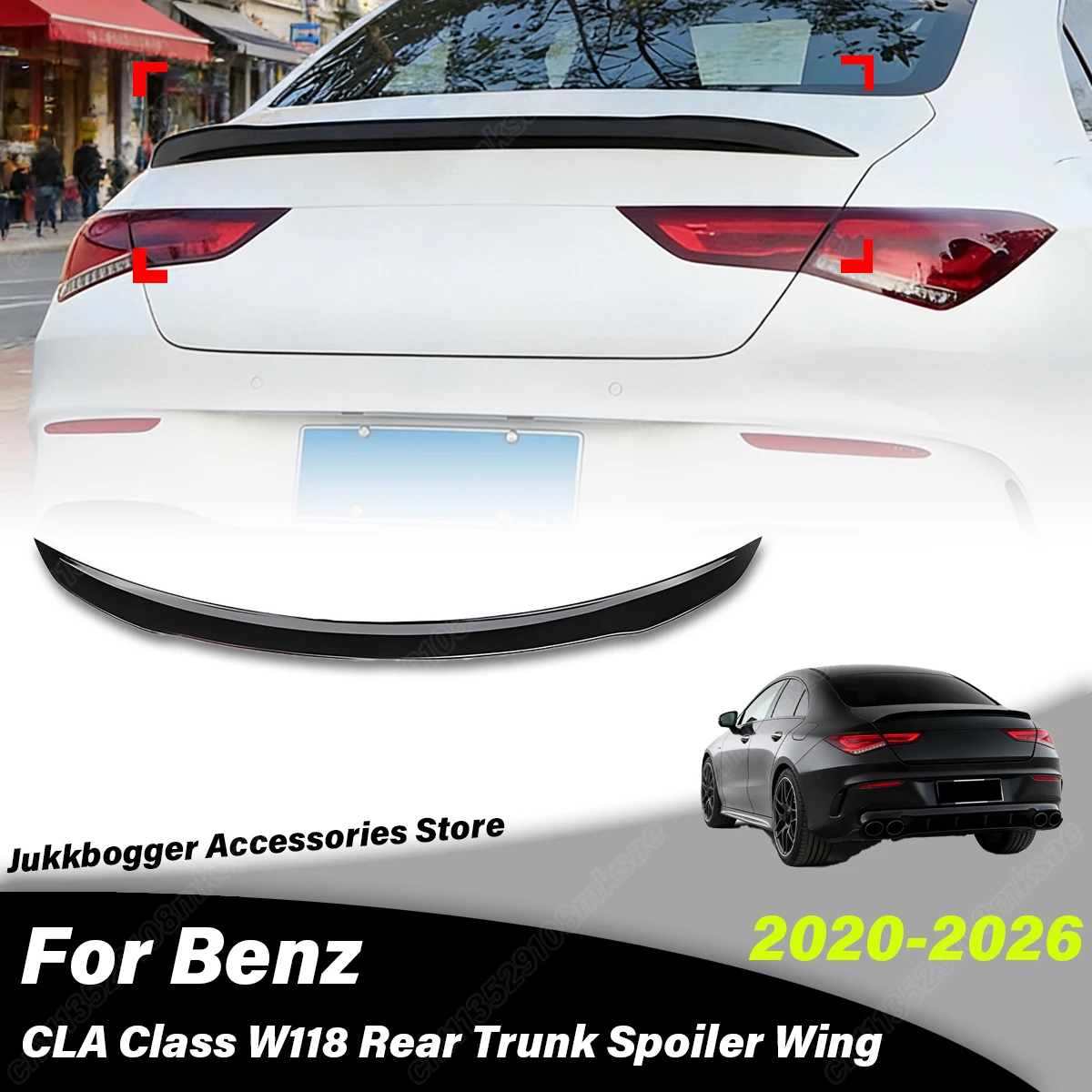 

For Mercedes Benz CLA Class W118 C118 2019 2020 2021 2022 Automobile Rear Trunk Spoiler Wing Fixed Wing Decoration Accessories