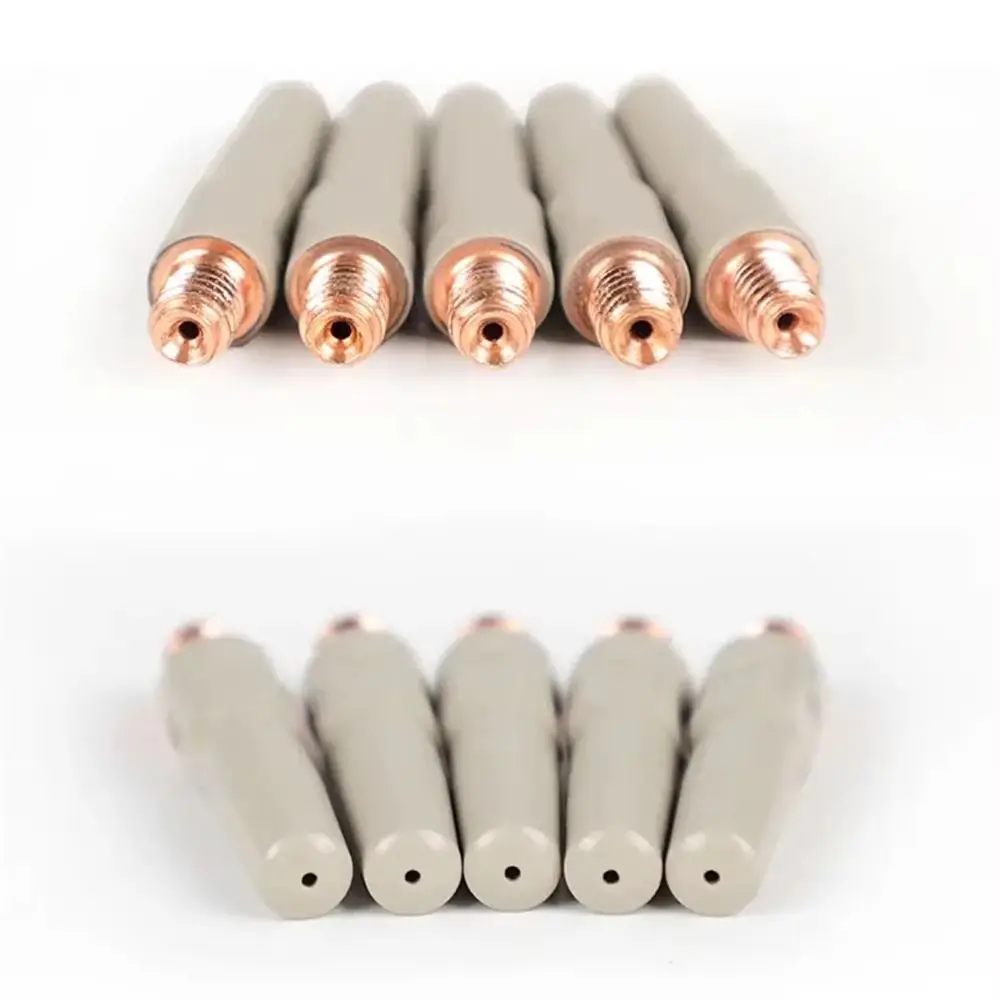 1Pcs New Coating Protect Welding Contact Tips 0.8/1.0/1.2mm 45mm MIG Nozzle Tip Conductive Copper Welding Tool Parts