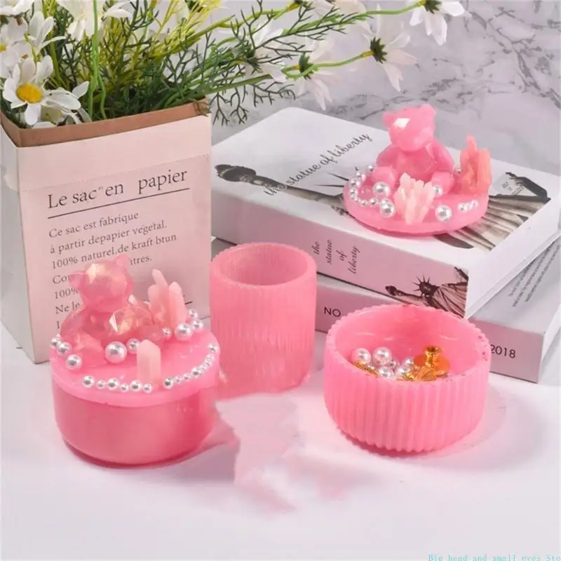 581C Silicone Storage Container Mold with Lid for Resin, Cement, and Plaster Crafts