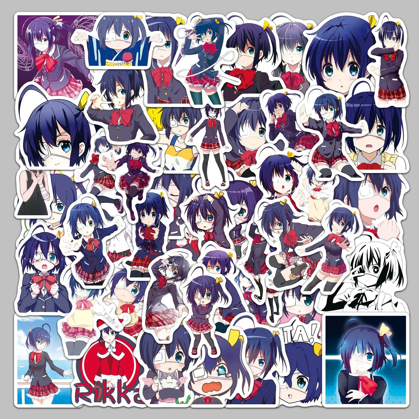 

50pcs Set Love Chunibyo Other Delusions Anime Takanashi Rikka Figures Cute Girl Cartoon Diy Stickers Diary Fans Peripheral Gift