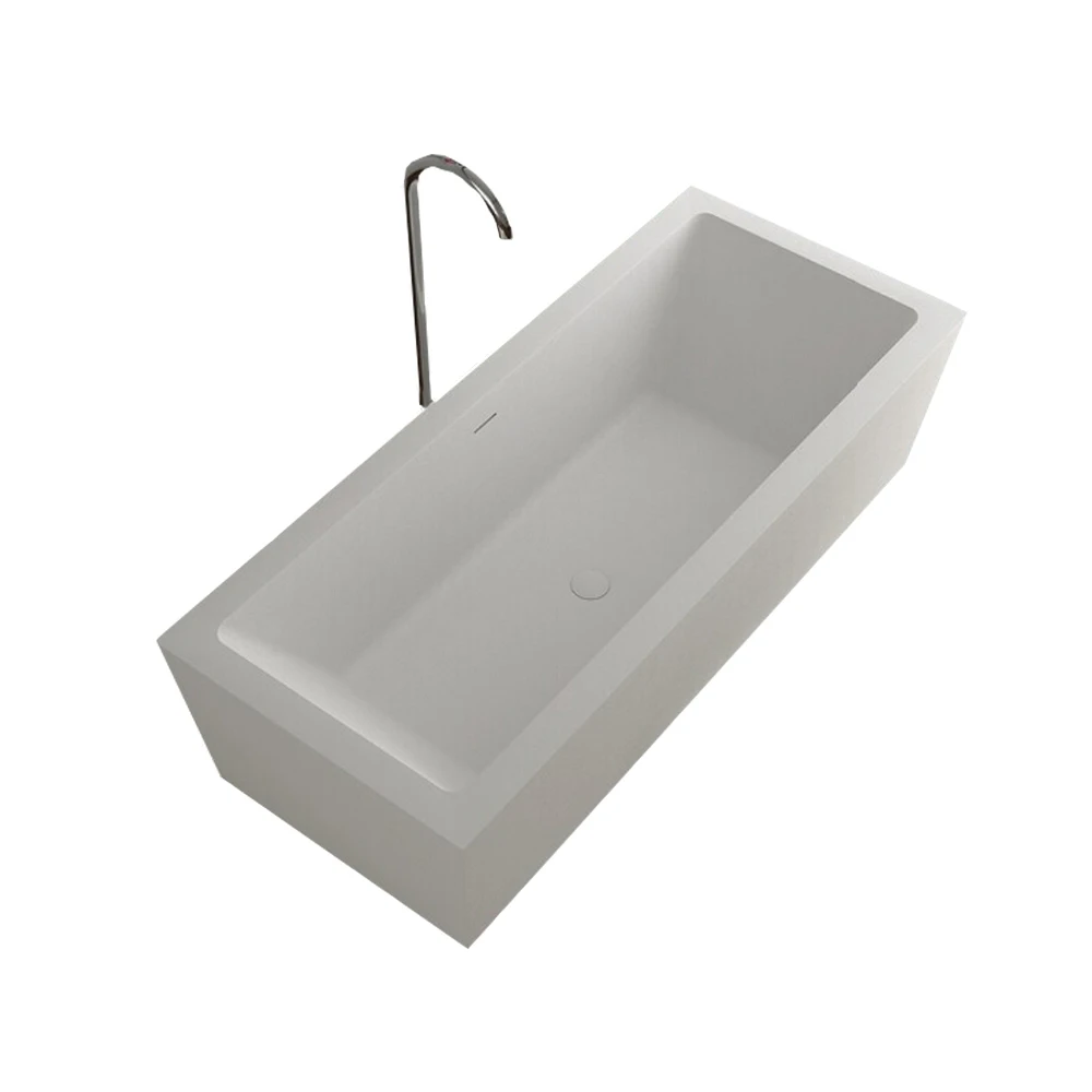 

1830x800x580mm Solid Surface Stone CUPC Approval Bathtub Rectangular Freestanding Corian Matt White Finishing Tub RS65120A